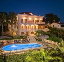 5 bedroom beachfront villa with pool on Ciova Island, Trogir, sleeps 12